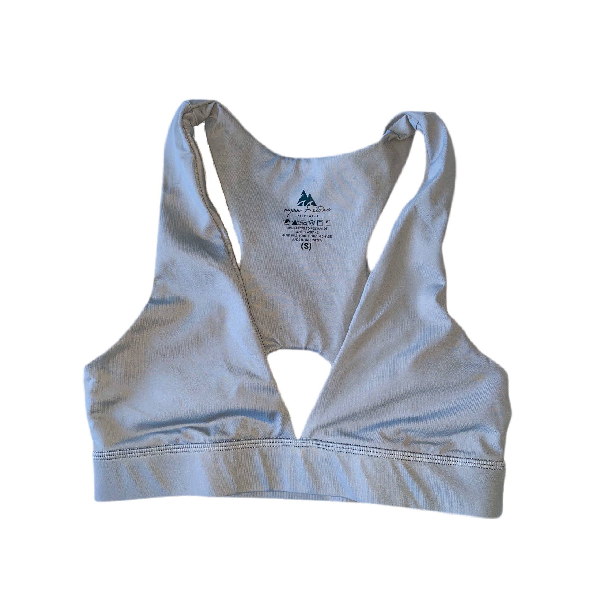 Women's sports bra. Deep plunge cut racerback bra